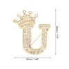 Unique Bargains Women Rhinestone Initial Alphabet Badges Pins and Clips - 2 of 4