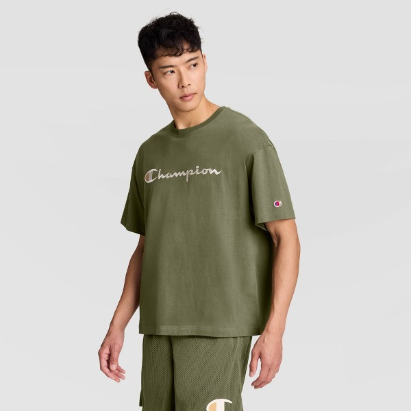 Camiseta Champion para hombre con logo grande bordado, 100% algodón 5