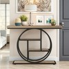 Lirago, 4-Tier Entryway Table with Circular Metal Frame, Made of Engineered Wood & Metal,11.81"D x 41.34"W x 31.5"H,Rustic Light Brown - 2 of 4