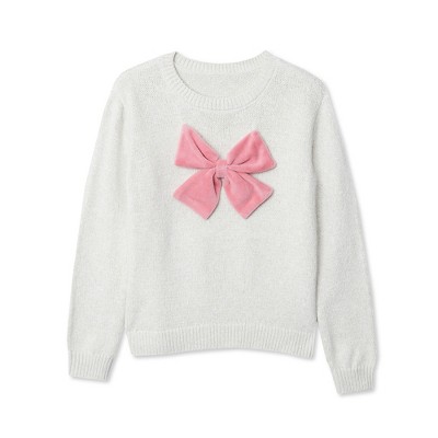Lands' End Kids Meet and Greet Bow Knit Sweater
