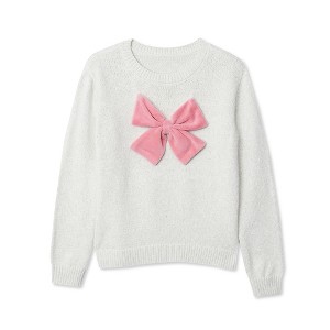 Lands' End Kids Meet and Greet Bow Knit Sweater - 1 of 2