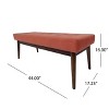 GDFStudio Flora Mid Century Modern 44" Upholstered Tufted Rubberwood Ottoman - 3 of 4