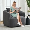 Resenkos 360 Swivel Accent Chair, Plush Teddy Fleece Upholstery with Included Pillow - No Assembly Required, - 2 of 4