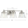 Progress Lighting Hinton 3-Light Brushed Nickel Bath Vanity - 2 of 4