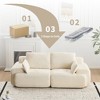 Whisen Modern Memory Foam Compressed Chaise Longue with Movable Ottoman Corduroy Fabric - 4 of 4