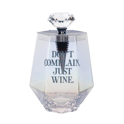 Totalee Gift Just Glass w/ Stopper Set of 2 Glass Clear 18 oz