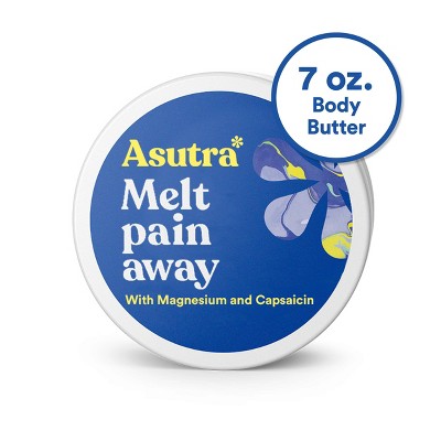 Asutra Melt Pain Away Natural Pain Relief Magnesium Capsaicin Body Butter - 7oz