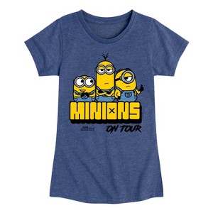 Girls' - Despicable Me Minions - Minions On Tour Fitted Short Sleeve Graphic T-Shirt - 1 of 4