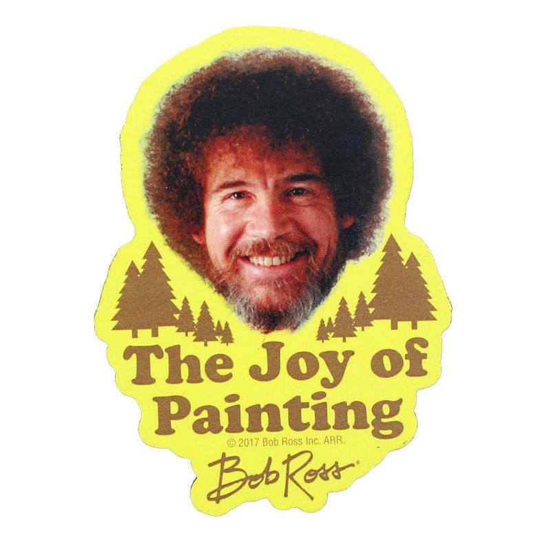 NMR Distribution Bob Ross 3" Funky Chunky Magnet: "Joy of Painting", 1 of 2
