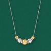 Ross-Simons Sterling Silver and 14kt Yellow Gold Bead Necklace With .35 ct. t.w. Diamonds - 4 of 4