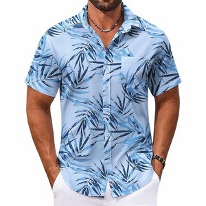 COOFANDY Men's Hawaiian Shirt Short Sleeve Casual Button Down Tropical Summer Beach Aloha Shirts - 1 of 4