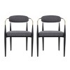 Modern Fabric Upholstered Dining Chair Set of 2,Dining Arm Chair with Metal Legs and Open Back,Dining Accent Chair for Kitchen Island-Koiai - 3 of 4