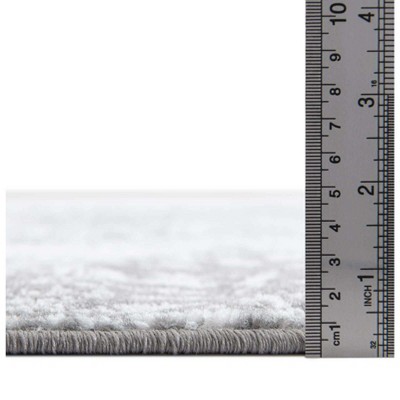 Grand Sofia Distressed Gray and Ivory 9' x 12' Synthetic Area Rug