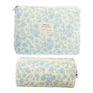 Unique Bargains Durable Small Quilted Makeup Bag 2 Pcs - 1 of 4