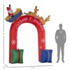 SEVOBAL Inflatable Holiday Decorations 9ft Christmas Arch, Santa Claus Riding a Sled, Front Yard Holiday Decoration for Garden, Red, 10.2"*5.1"*12.6" - 3 of 4