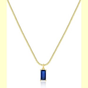 Diamond Necklaces for Women 14K Gold Plated Birthstone Necklace - 1 of 4