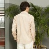 Campus Sutra Men Men's Tan Brown Heathered-Stripe Shirt - 4 of 4