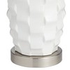360 Lighting Modern Coastal Table Lamps 24 1/2" High Set of 2 White Ceramic LED Burlap Drum Shade for Bedroom Living Room House Bedside Nightstand - 3 of 4