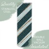 Elanze Designs Diagonal Stripe Deep Green 20 ounce Stainless Steel Travel Tumbler - 3 of 4