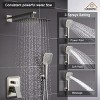 CASAINC 10" Wall Mounted Square Shower System Set with Handheld Sprayer, Brushed Nickel - 2 of 4