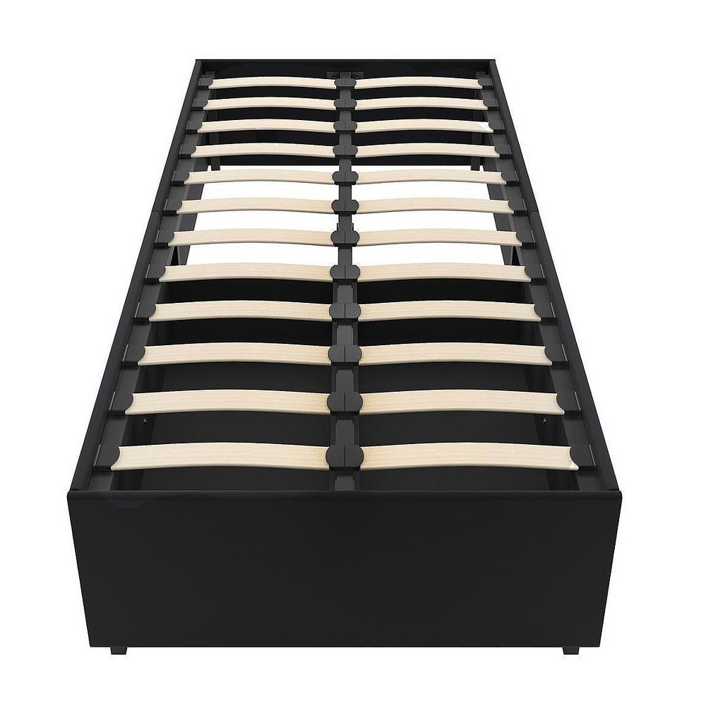 DHP Maven Platform Bed with Storage - Queen, Black Faux leather