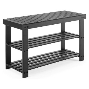 IULULU 3 Tier Bamboo Shoe Rack Bench Organizer Storage Shelf for Entryway Bedroom Living Room Balcony - 1 of 4