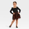 Toddler Girls' Halloween Bat Long Sleeve Tulle Dress - Cat & Jack™ Black - 3 of 3