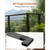 VEVOR 2 Pack Corner Connectors for Handrail, Extension Stair Railing Accessories, POM Hand Rail Connector Fittings, Black - 3 of 4
