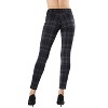 Memoi Women's Geo Plaid Shaping Leggings Navy S-M - 3 of 4