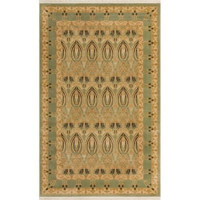 Canmore Light Green Synthetic 5' x 8' Easy-Care Rectangular Rug