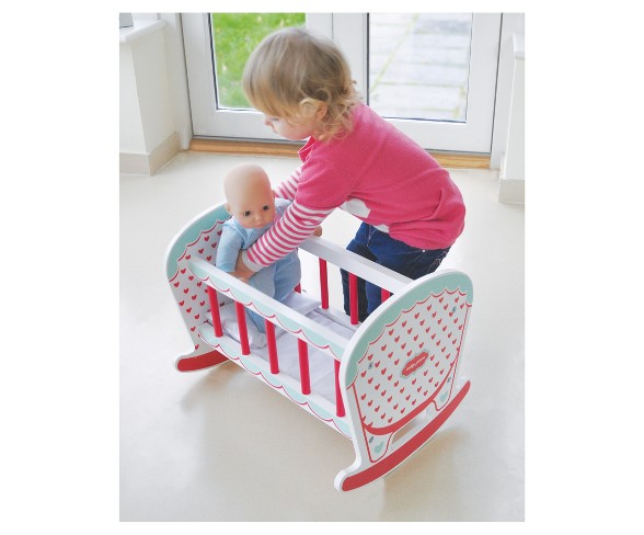Indigo Jamm Hearts Wood Doll Cot-Cradle