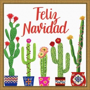 Amanti Art Navidad Tropical I (Christmas Cactus) by Grace Popp Canvas Wall Art Print Framed 16 x 16-in. - 1 of 4