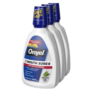 Orajel Antiseptic Mouth Sore Rinse - 16oz/3pk