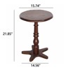 SEVOBAL End Tables Solid Wood Pedestal Side Table with Decorative Elegant Connectors for Living Room Bedroom, Walnut Brown, 22.44"*22.44"*4.92" - 2 of 4
