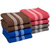 8-Piece Combed Cotton Kitchen Towels Set - Absorbent Popcorn Terry Weave Bathroom Washing Cloths for Cleaning and Drying by Lavish Home (Multicolor) - 2 of 4