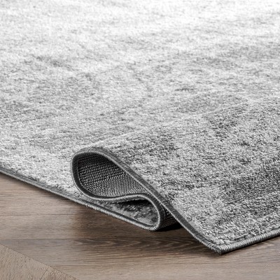 Contemporary Coastal Charm Gray Stripe Synthetic Area Rug, 5' x 8'