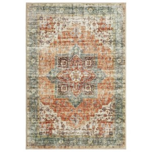 Washable Vintage Floral Medallion Area Rugs for Living Room, Soft Non Slip Retro Accent Carpet for Bedroom Dining Room - 1 of 4