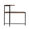 Homy Casa 2-Tier End Table with Metal Frame and Walnut Wood Finish, Modern Industrial Accent Table - 4 of 4