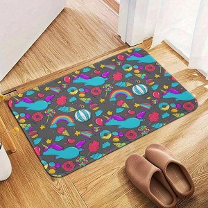 Dreamy Unicorns Rainbows Clouds Ballo Bathroom Rugs Winter Bath Mat Absorbent Non Slip Bathroom Mat Christmas Soft Floor Carpet 16x20 Inches - 1 of 1