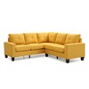 L-Shaped Sectional Sofas with Pocketed Coil Cushions & Kiln Dried Hardwood Frame, Compact Apartment-Friendly Design - 3 of 4