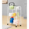 Whitmor Small Household Cart White: Portable Storage & Organization, Steel & MDF, 13" Cube Compatible, 47.6" W x 11.8" D - 3 of 3