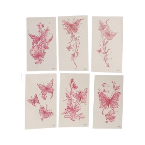 Unique Bargains Adult Realistic Butterfly Fake Tattoos Rose Red 6 Pcs - 1 of 4