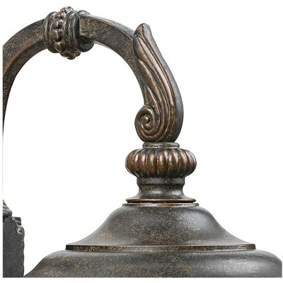 Bronze and Brown Vintage Outdoor Wall Sconce with Hammered Glass