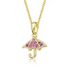 White gold plated cubic zirconia raindrop unbrella pendant charm with sparkling detail for a chic and elegant touch - 3 of 3