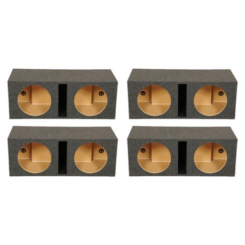 Qpower Qbass Dual Inch Heavy Duty Mdf Car Audio Subwoofer Boxes Shared Slot Port Vent And Dual Chamber Design, Charcoal (4 Pack) : Target