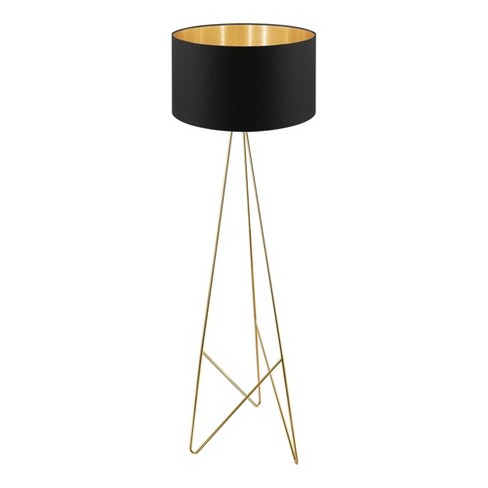 Bestuurbaar Verkleuren technisch 1-light Camporale Floor Lamp With Interior Fabric Shade Gold - Eglo : Target