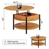 WOWLIVE 27"W Lift-Top Wood Coffee Table, Small Round Cocktail Table with Storage for Living Room, CT007 - 3 of 4