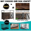 41" Dog Crate Furniture, Heavy Duty Decorative Dog Cage with Lockable 360°Wheels, Double Door Dog Kennel End Table for Small, Medium, Large Dogs - 3 of 4