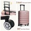 Syemin Luggage Hardshell Luggage Set 3 Piece Durable ABS and PC Travel Suitcase with Spinner Wheels for Men Women, Gold, 19.5"*11.3"*29.4" - 2 of 4