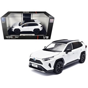 2023 Toyota Rav4 Hybrid White Metallic with Black Top 1/18 Diecast
